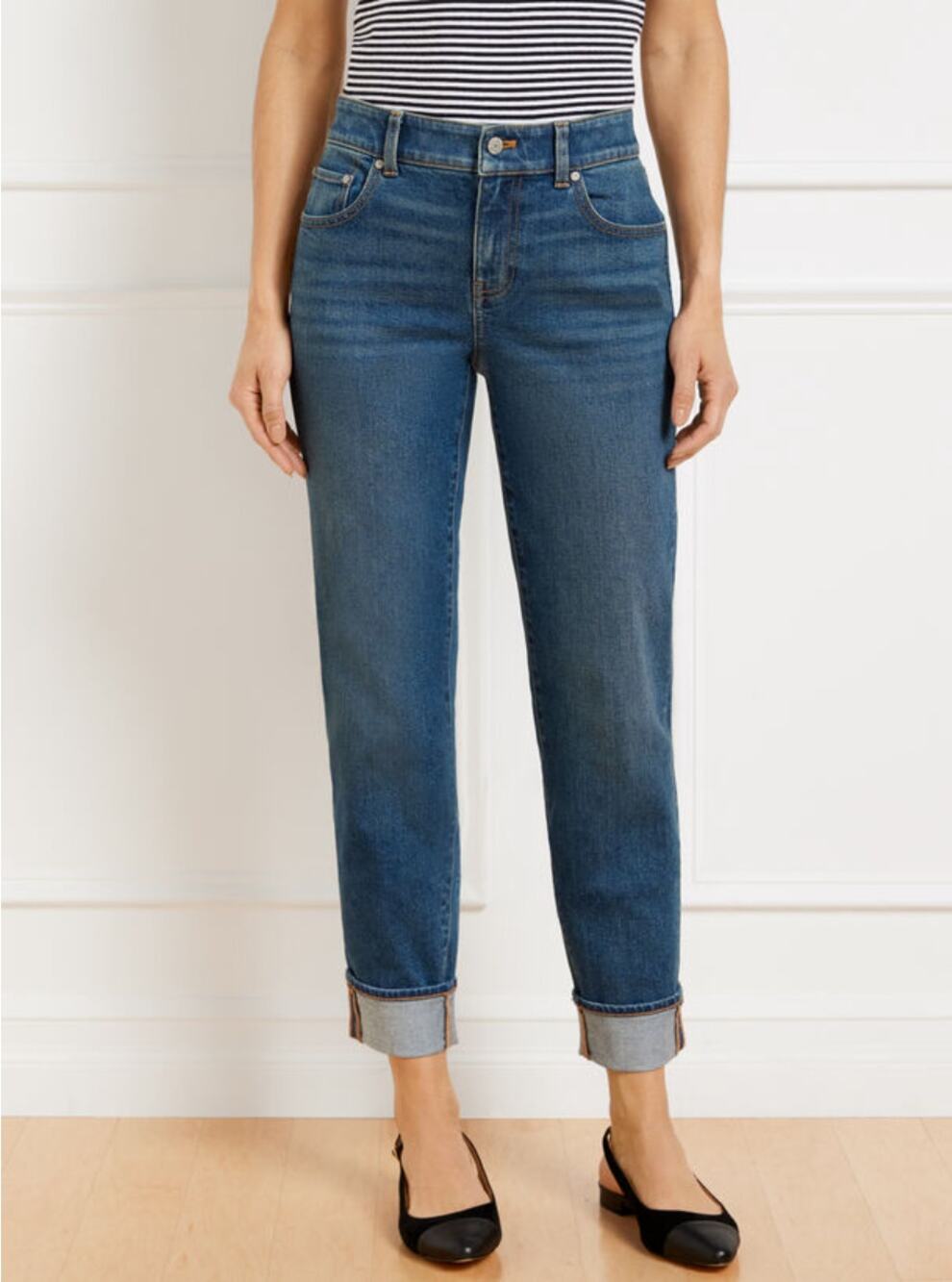 NWOT Talbots Everyday Relaxed Leg Jeans Ankle Length Sonia Wash Denim Casual 12